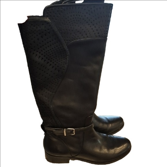 Gianni Bini Shoes - Gianni Bini Black Leather Perforated Boots